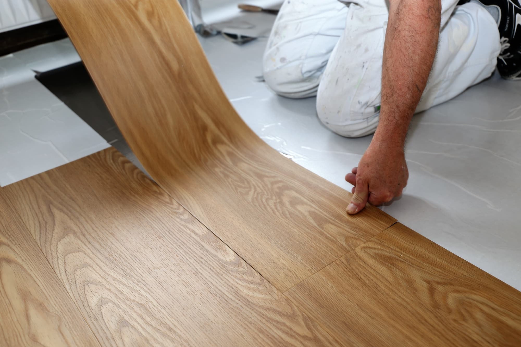Luxury vinyl plank flooring installation